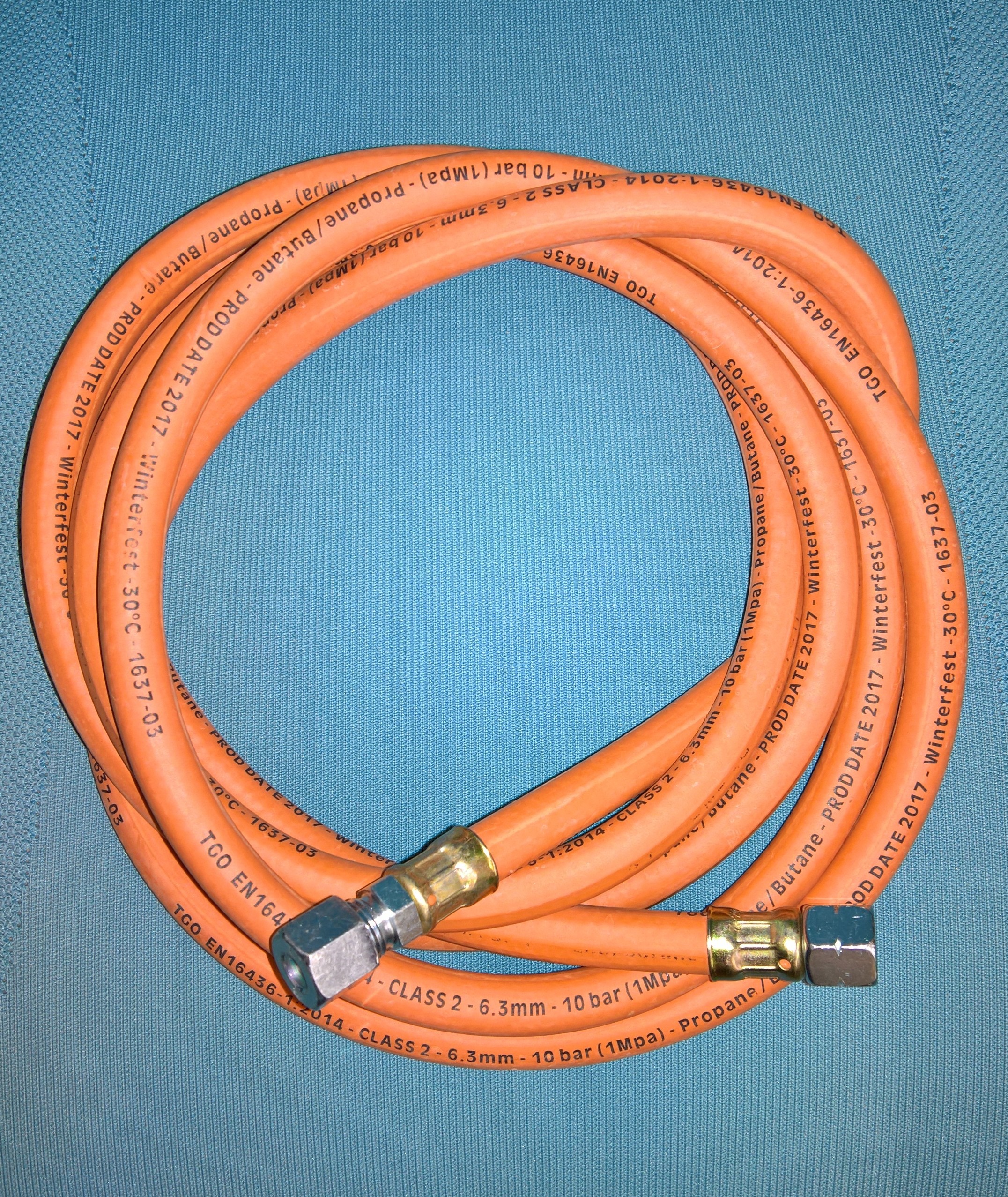 Gasschlauch winterfest 40 cm 1/4" links x 8 mm Schlauch Gas 