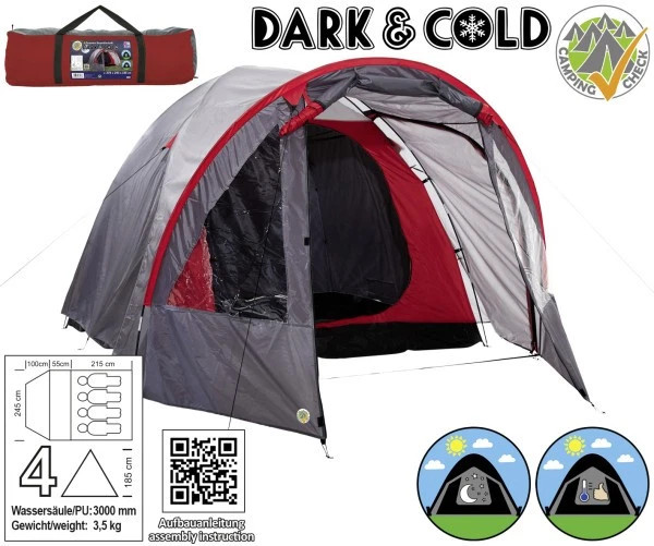 Iglu Doppeldachzelt Dark & Cold für 4 Personen 78937