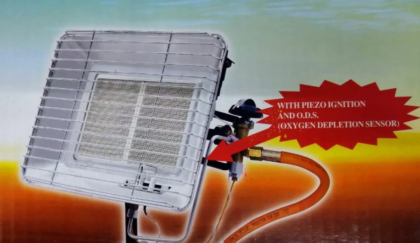 Alu-Infrarot Strahler mit Piezozündung und Oxystop